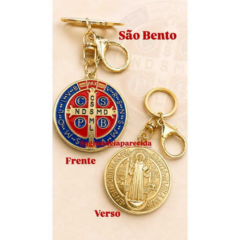 Chaveiro de São Bento Proteção Carro Casa Bolsa