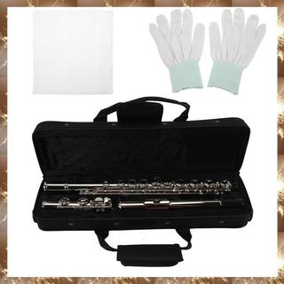(Div 16 Buracos Abertos Fechados Chave C Flauta Transversal Profissional Instrumento Musical De Concerto Com Caixa Pano 