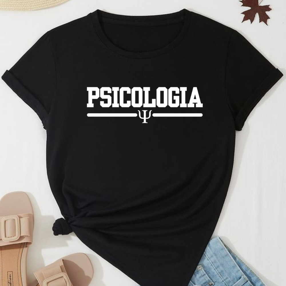 Camiseta Feminina e Masculina Faculdade Psicologia Camisa 100% Algodão Unissex