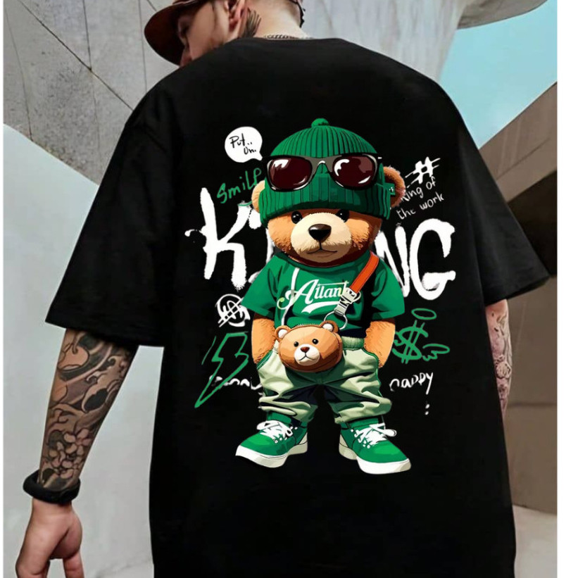 Camiseta Oversized Preta Masculina 100% Algodão Streetwear Treino Esportes Academia