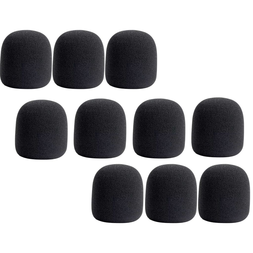 Kit 100 Espumas Protetora Universal Para Microfone - Condensador Pop - Modelo SM58 - Com e Sem Fio - PRETAS
