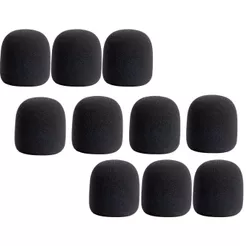 Kit 100 Espumas Protetora Universal Para Microfone - Condensador Pop - Modelo SM58 - Com e Sem Fio - PRETAS