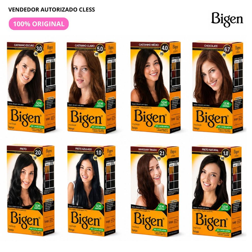 Bigen Tintura Permanente Em Pó Para O Cabelo - Escolha a Sua - Cless
