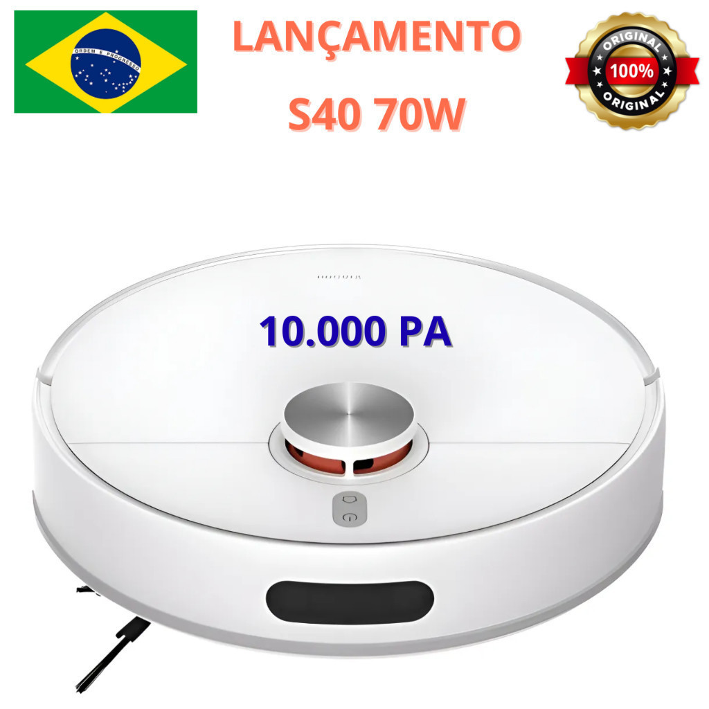 Robô Aspirador Xiaomi S40 10.000Pa 70W | Lançamento 2026 | Original Lacrado Pron