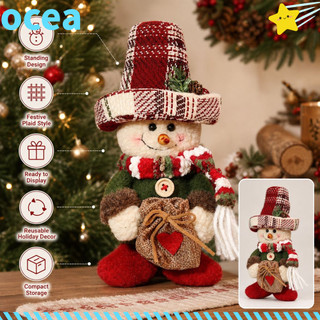 Decoração De Natal Do Boneco De Neve OCEA , Boneca De Em Pé Com Padrão Xadrez , Leve