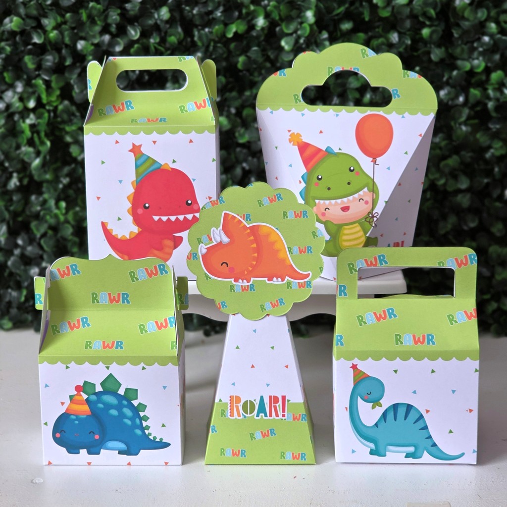 Kit Caixinhas DINOSSAURO BABY 2 para festa infantis lembrancinhas de aniversario mimos decoração personalizados do tema