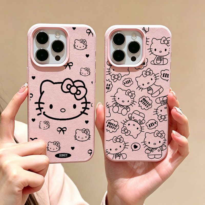 Capa De Telefone Rosa Hello Kitty Para Samsung Galaxy S26 Plus Ultra FE S23 S24 S25 A57 A37 A27 A07 A17 A15 Caixa De Sil