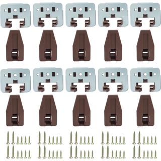 10 Conjuntos de Guias e Deslizadores para Gavetas Quadradas - Peças de Substituição Universais - Kit de Reparação de Cor