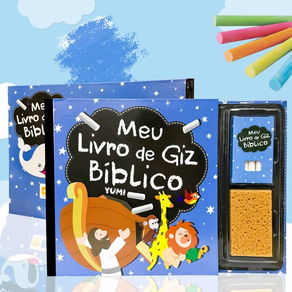 Livro Infantil Educativo Bíblico Desenhos Atividades Bíblicas Com Giz Apagável
