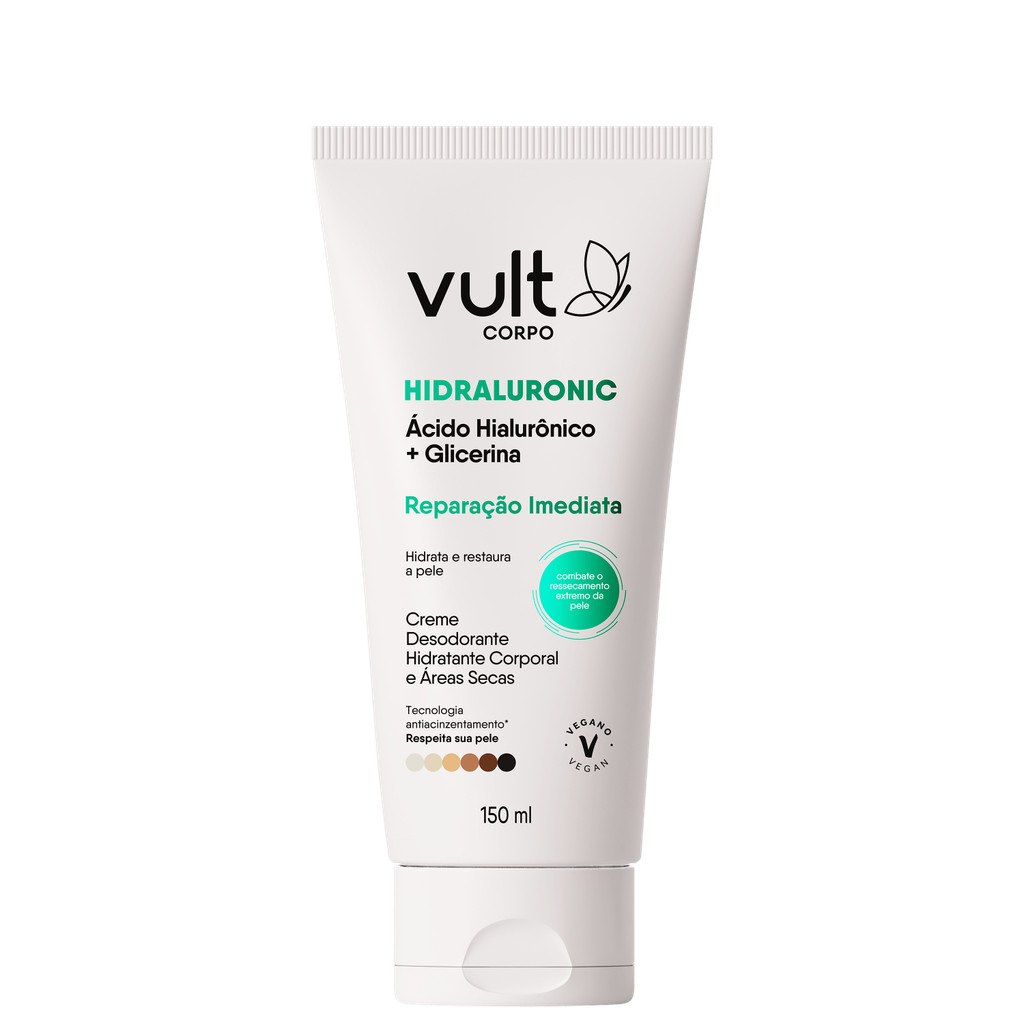 Vult Corpo Hidraluronic Reparação Imediata Áreas Secas - Creme Desodorante Hidratante Corporal 150ml