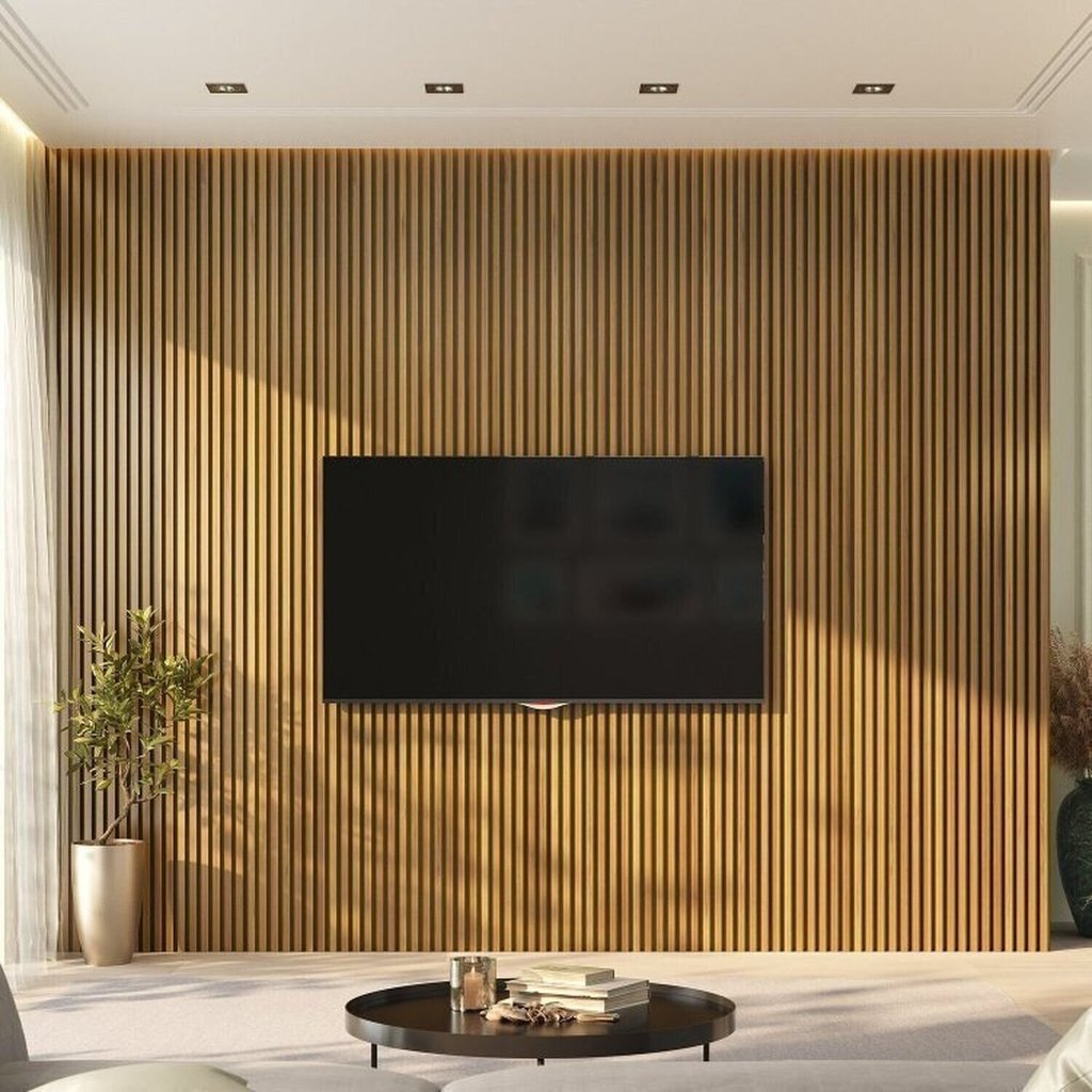 Painel Ripado de PVC 6 Barras de 2,70MX15CM (2,43m²) Bariri Cerejeira