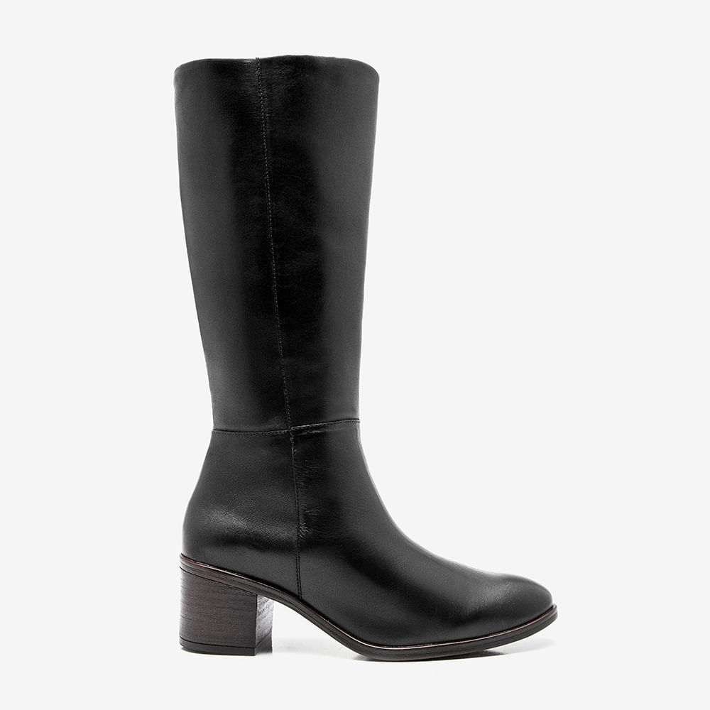 Bota Feminina Anne Preto Couro