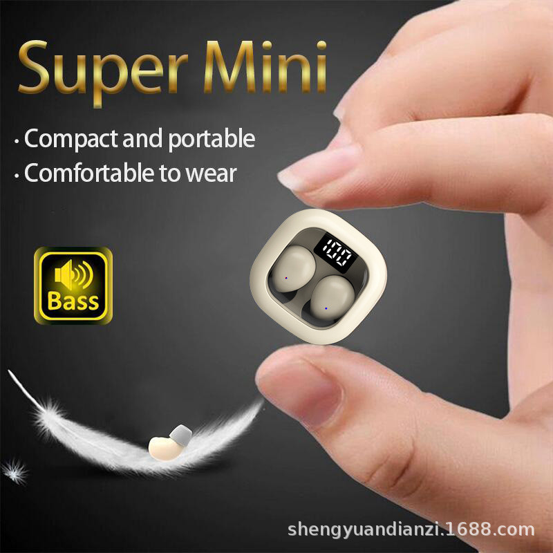 Sk19 Fones de ouvido intra-auriculares tipo cancelamento de ruído Ultra pequenos mini Sleep tws Fones de ouvido mini tip