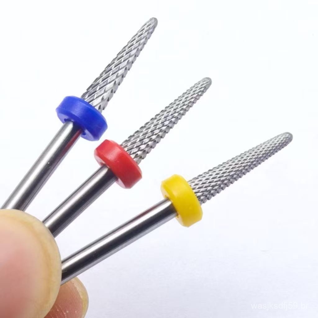 Kit 3 Pçs Broca Tungstênio Acabamento Remoção Unha Natural