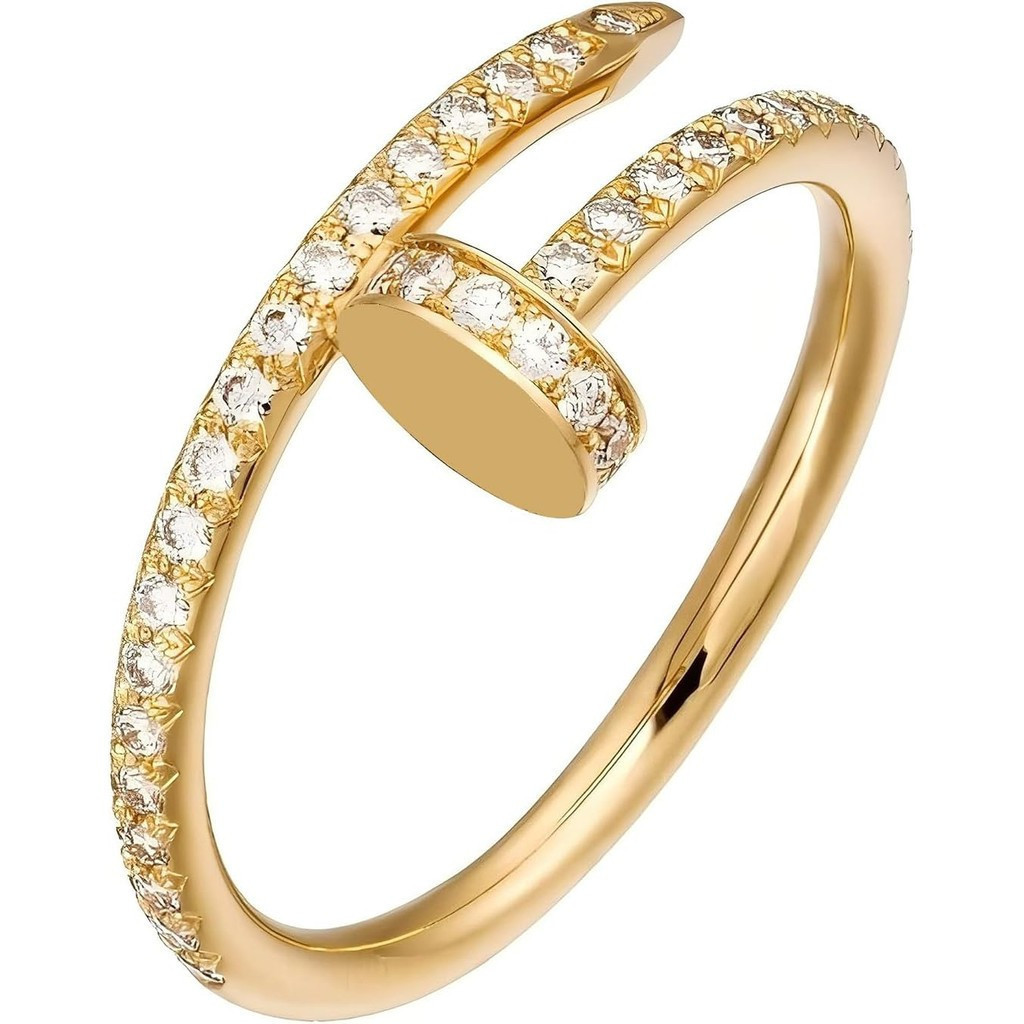 Anel para Mulheres, Anéis de Unha, Anéis de Zircônia Cúbica Brilhante, Banhado a Ouro/Prata, Imitação de Diamante, Anel
