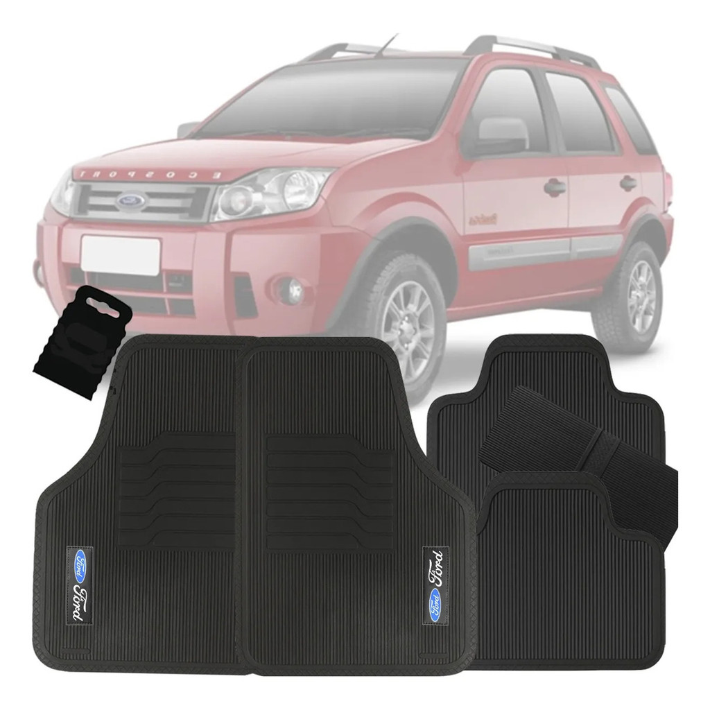 Tapete Automotivo Universal Borracha Ecosport 2004 2005 2006 2007 2008 2009 2010 2011 2012