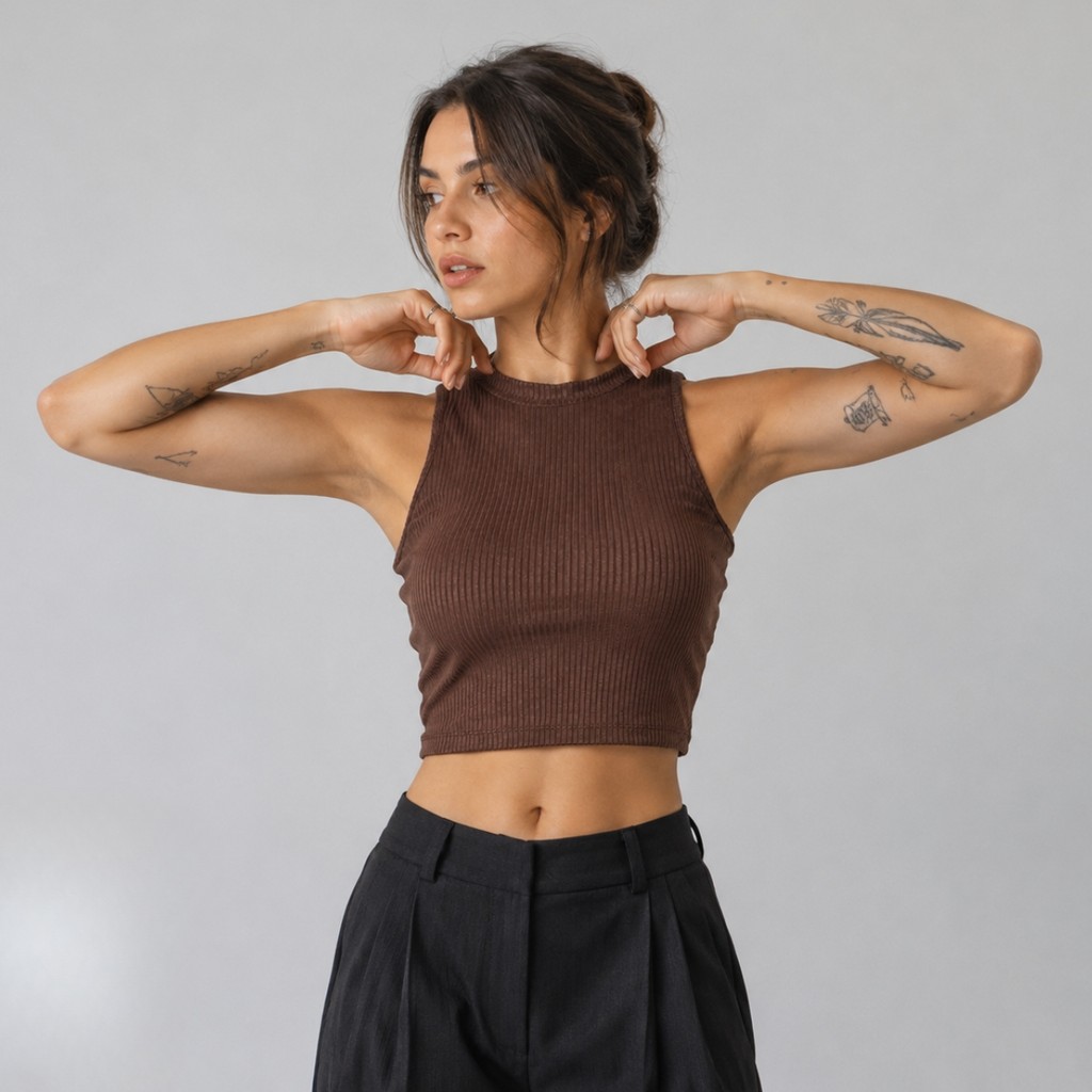 Regata Feminina Canelada Básica Ribana Blusa Premium Cropped Regatinha Versátil Estilo Gringa