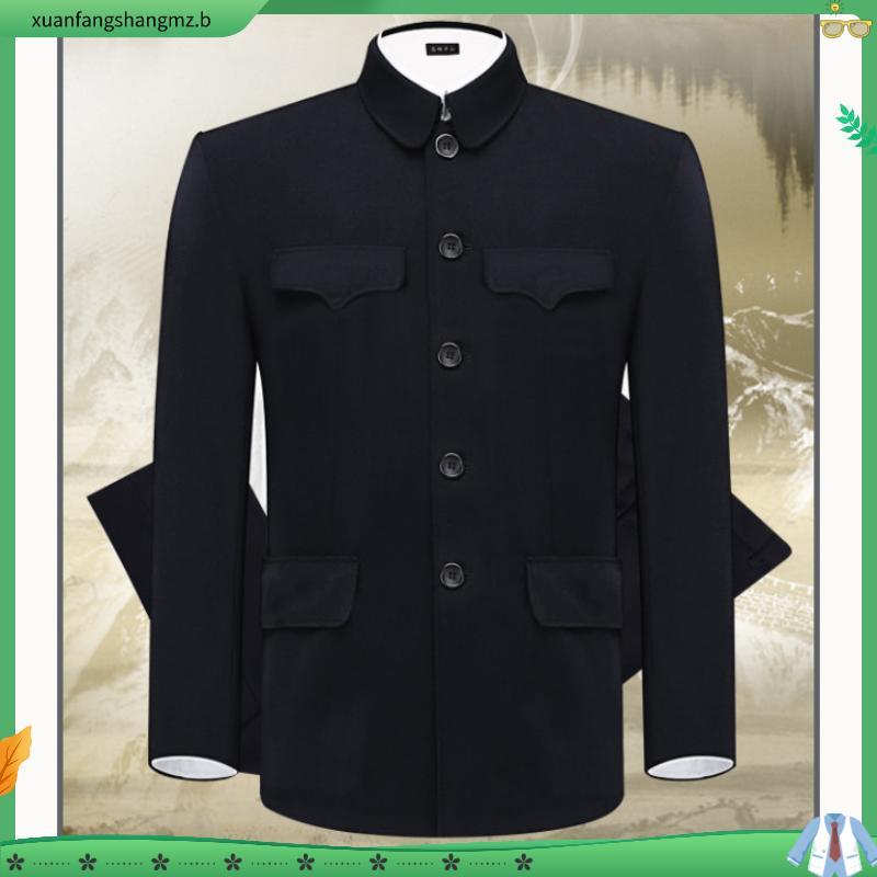 Zhongshan roupas masculinas idosas terno pai roupas primavera outono topo vovô meia-idade idosos masculino de meia-idade