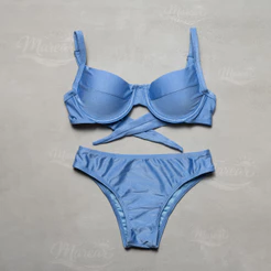 Biquíni Feminino Meia taça elegancia verão tecido beach gloss poliamida bojo removível com forro