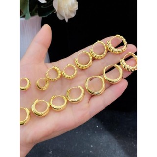 Areia estilo ouro não é fácil de desbotar gotas de água ovais em forma de ovo círculo liso pequenas fivelas de orelha Pi