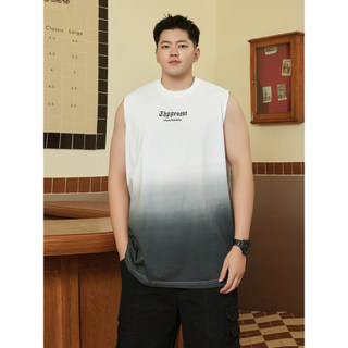 THE PANG Street Wear Plus Size Masculino Verão Novo Estilo Lavado Gradiente Sem Mangas Colete Gordo Solto Algodão Puro