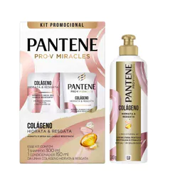 Kit Pantene Colágeno Shampoo 300ml + Condicionador 150ml + Creme Para Pentear 240g