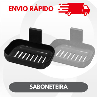 Saboneteira adesiva para banheiro lavanderia box preta cinza adesiva alta qualidade resistente