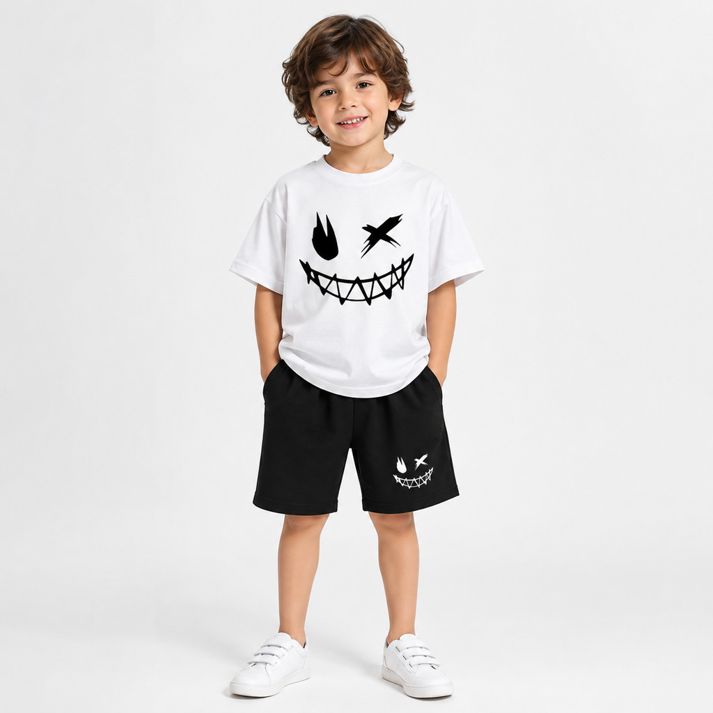 Conjunto Infantil Masculino Estampa Sorriso Street 279 Moda Infanto Juvenil Adolescente Streewear