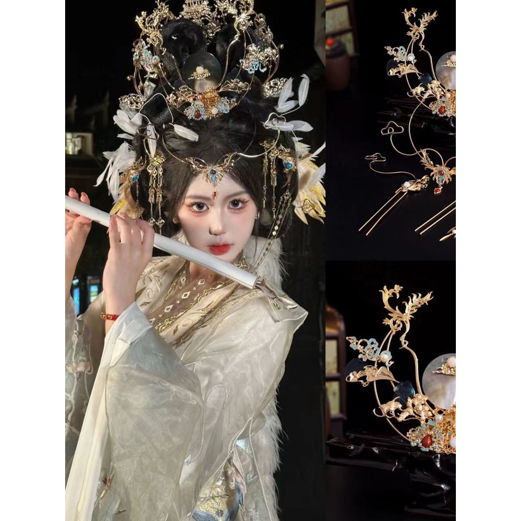 Deusa acessórios para o cabelo antigo Hanfu exótico Dunhuang acessórios para o cabelo Phoenix coroa acessórios deusa asa