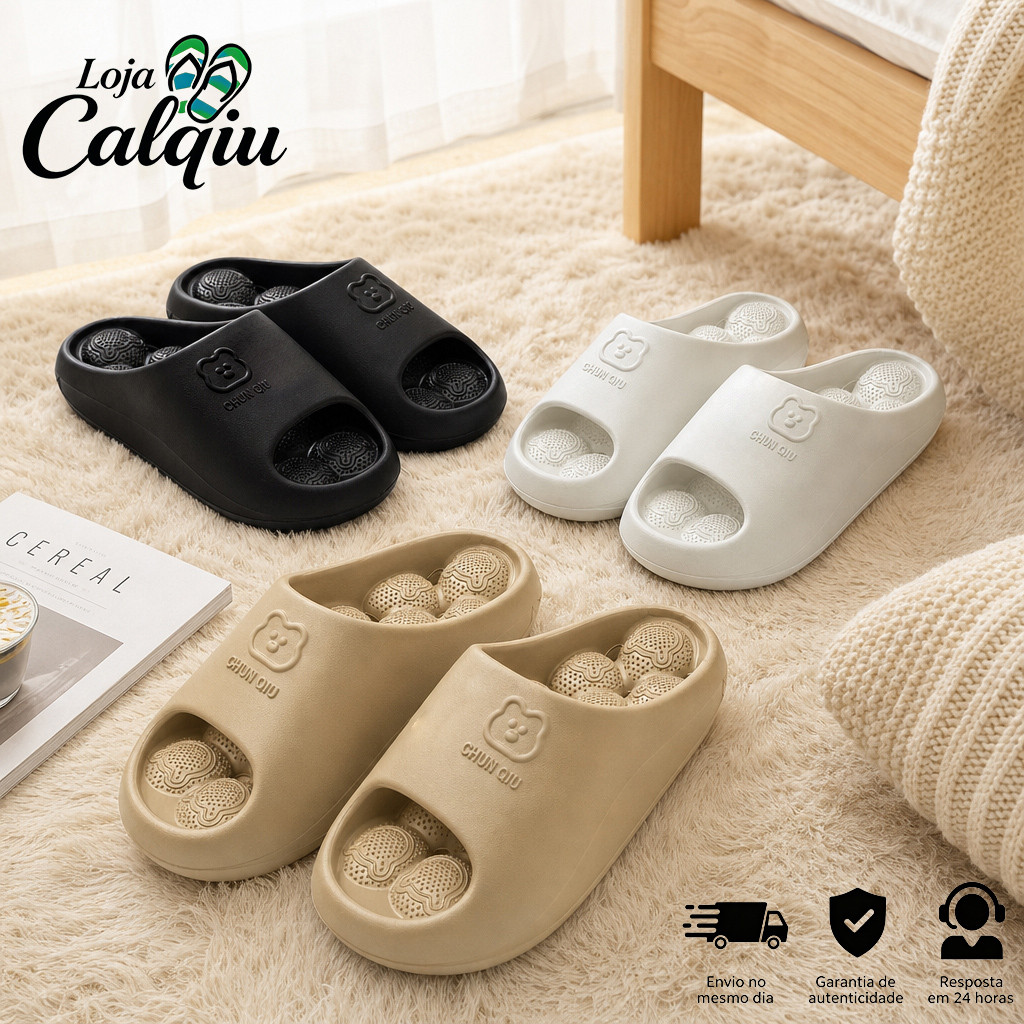 Chinelo Feminino Slide Confortável Macio Antiderrapante Sandália Casual Para Praia Dia a Dia