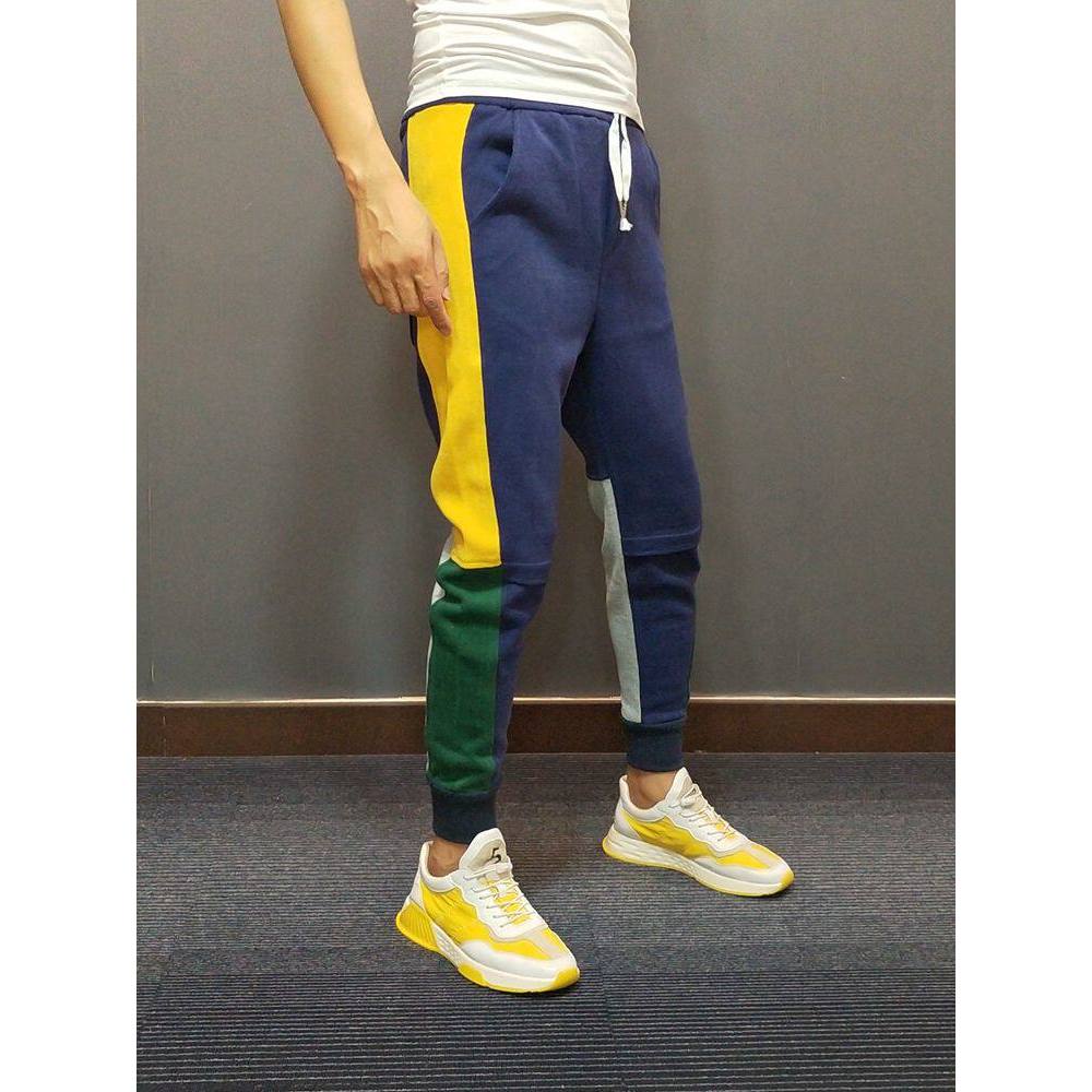 Primavera outono estilo costura pés pequenos masculinos casuais tornozelo comprimento calças esportivas masculinas de ma