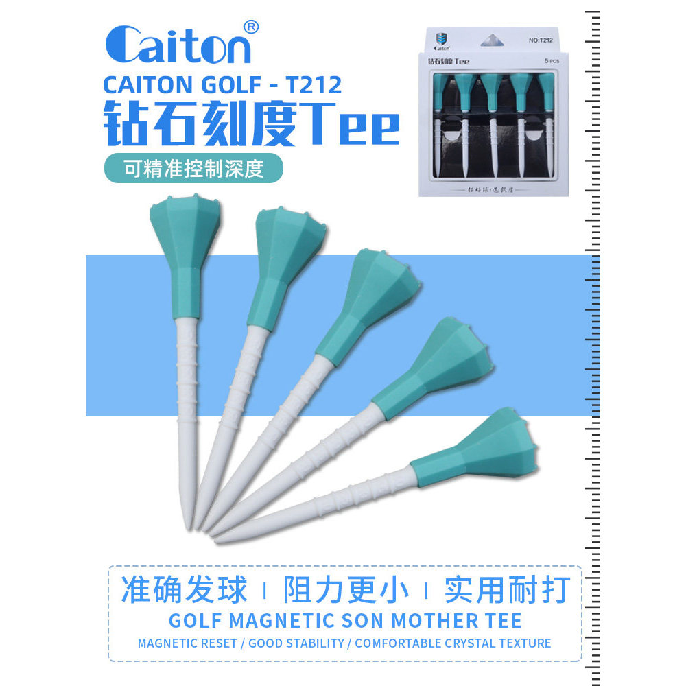 Caiton Golf Stud Moda Diamante Design Escala Bola Escada Plástico Resistente ao Jogo Suporte Limite Bola TEE