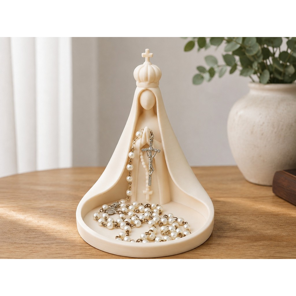 Imagem Nossa Senhora Rosário Estatueta Enfeite Decoração Religiosa Casa Altar Oratório Presente Católico