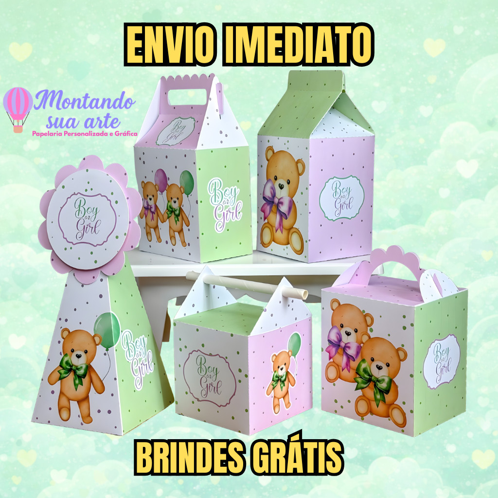 Caixinhas Personalizadas Chá Revelação | Lembrancinha Festa | FAZEMOS QUALQUER TEMA - ENVIO RÁPIDO ENVIO IMEDIATO