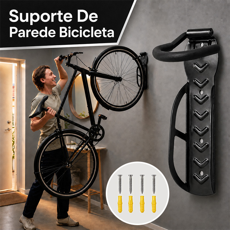 Kit 1/2 Suporte Parede Gancho Resistente Pendurar Bicicleta Bike Casa Apartamento