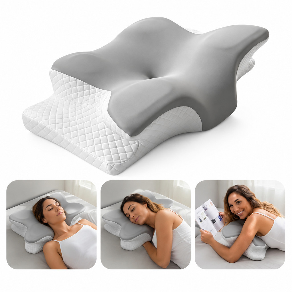 TRAVESSEIRO CERVICAL ORTOPEDICO MAGNETICO WING PILLOW COMFOR ANTIAPNEIA RONCOORTOPEDICO INFRAVERMELHO APNEIA TRAVESSEIRO