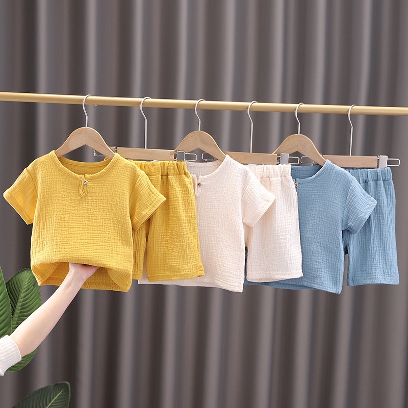 0-6 Anos De Idade Bebê Menino Puro Algodão Camiseta Terno Infantil Moda Coreano Crianças Menina Cor Sólida Conjunto De D