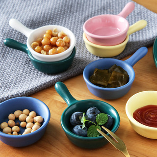 Prato de tempero doméstico bonito Mini estilo chinês alça criativa cerâmica molho soja vinagre Ketchup tempero prato peq