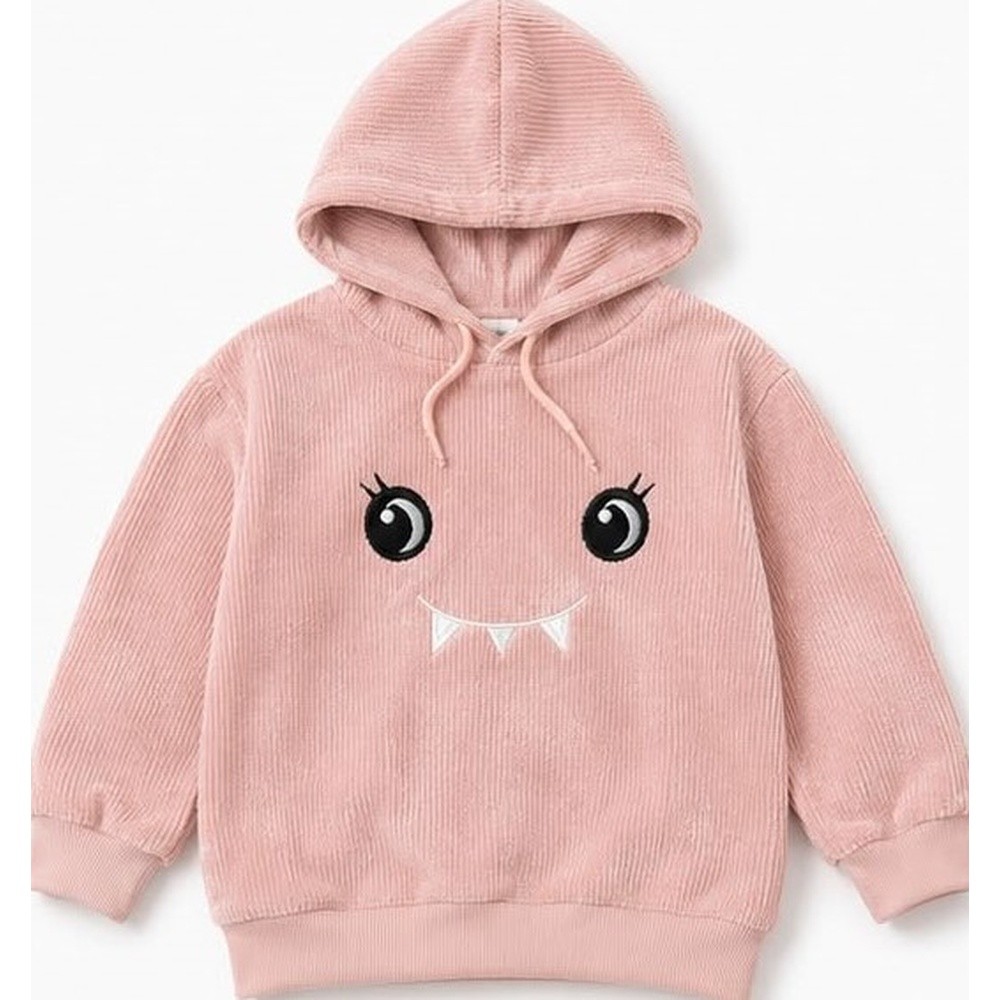 Conjunto Infantil de Inverno Menina Menino Cotelê com Capuz e Calça Moletom