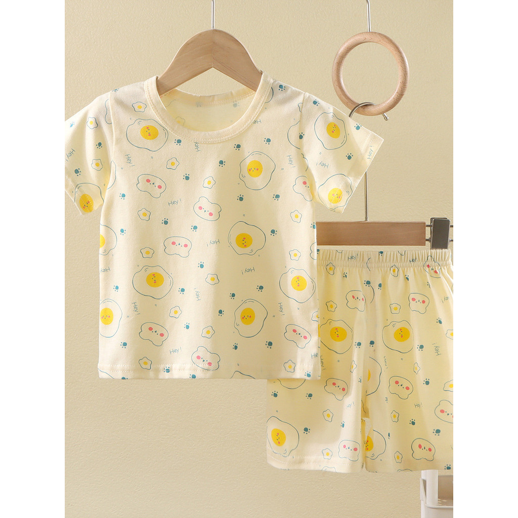 Crianças Shorts de manga curta terno verão estilo fino meninos meninas bebê dos desenhos animados impresso camiseta Loun