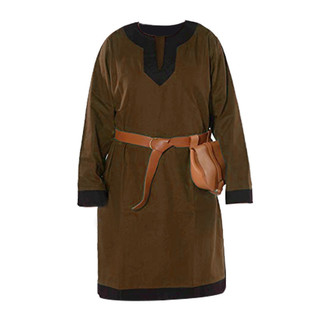 Robe Medieval de manga comprida com decote em V Samurai Retro solto cosplay vestido renascentista Viking Base camisa lon