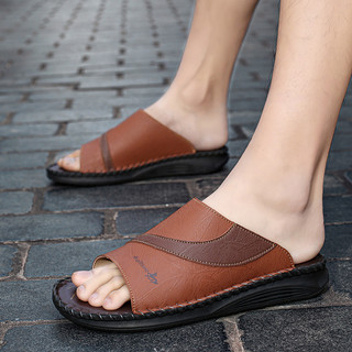 2025 chinelos de praia respiráveis de couro masculino de tamanho grande verão novo estilo juventude exterior Wear Casual