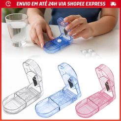 Kit Cortador de Comprimidos Plástico Multiuso Para Dividir Remédios com Precisão e Segurança