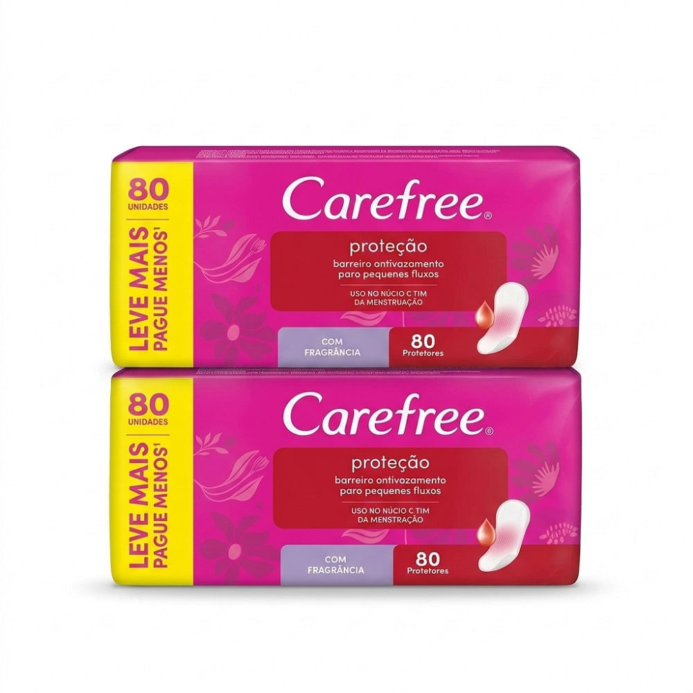Kit 2 Protetor Diário Carefree Proteção 80 Un Cada