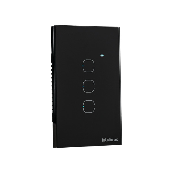 Interruptor Inteligente Wi-Fi Touch 3 teclas Preto EIW 1003 Intelbras