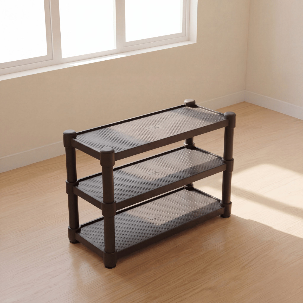 Estante Prateleira Modular Multiuso Organizadora Plástico Reforçado 3 Andares - Kaziva