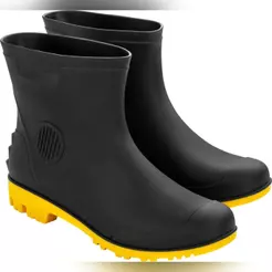 Bota (Al) Pvc 39 Preta/Amarela C3/4 Sf Vonder