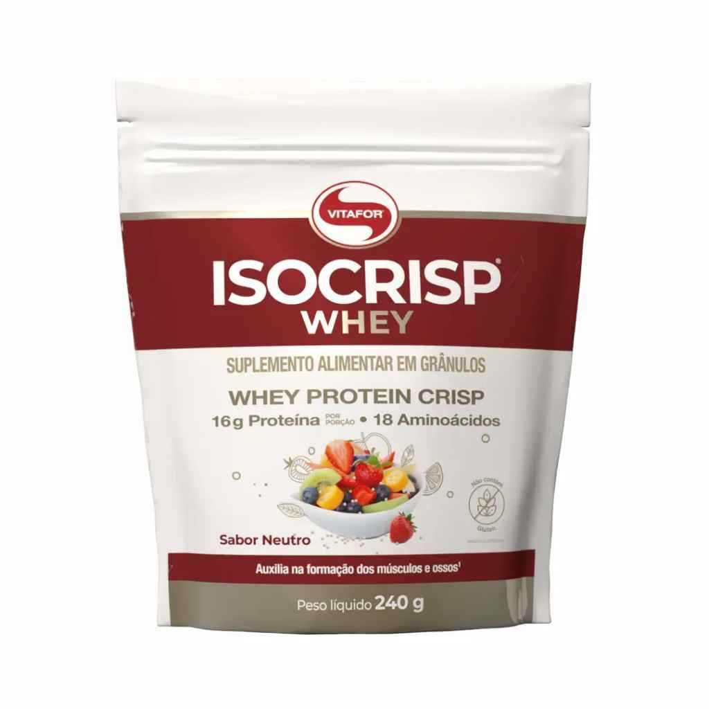 Isocrisp Whey Protein Crocante Neutro 240g Refil Vitafor