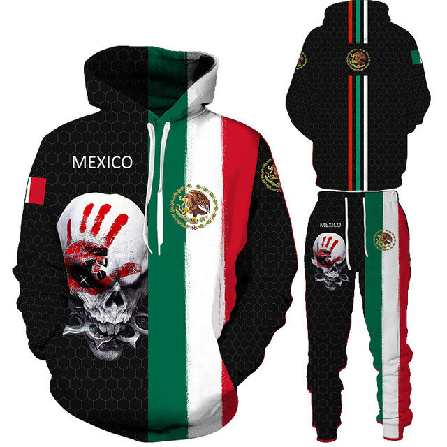 Primavera outono comércio exterior novo estilo roupas esportivas masculinas ao ar livre impressão 3D Hoodie + calças esp