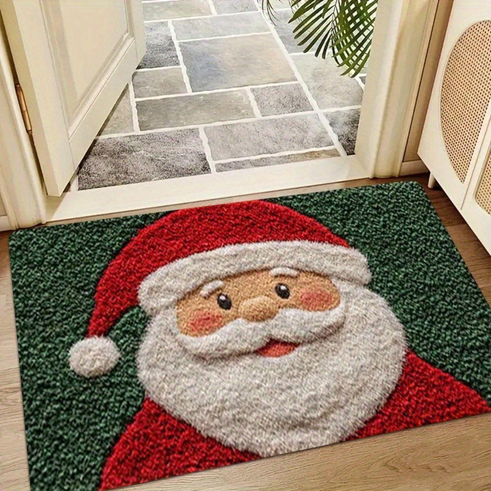 Tapete De Banheiro , Porta De Natal Com Absorção De Água Design De Papai Noel Para Pés De Decoração